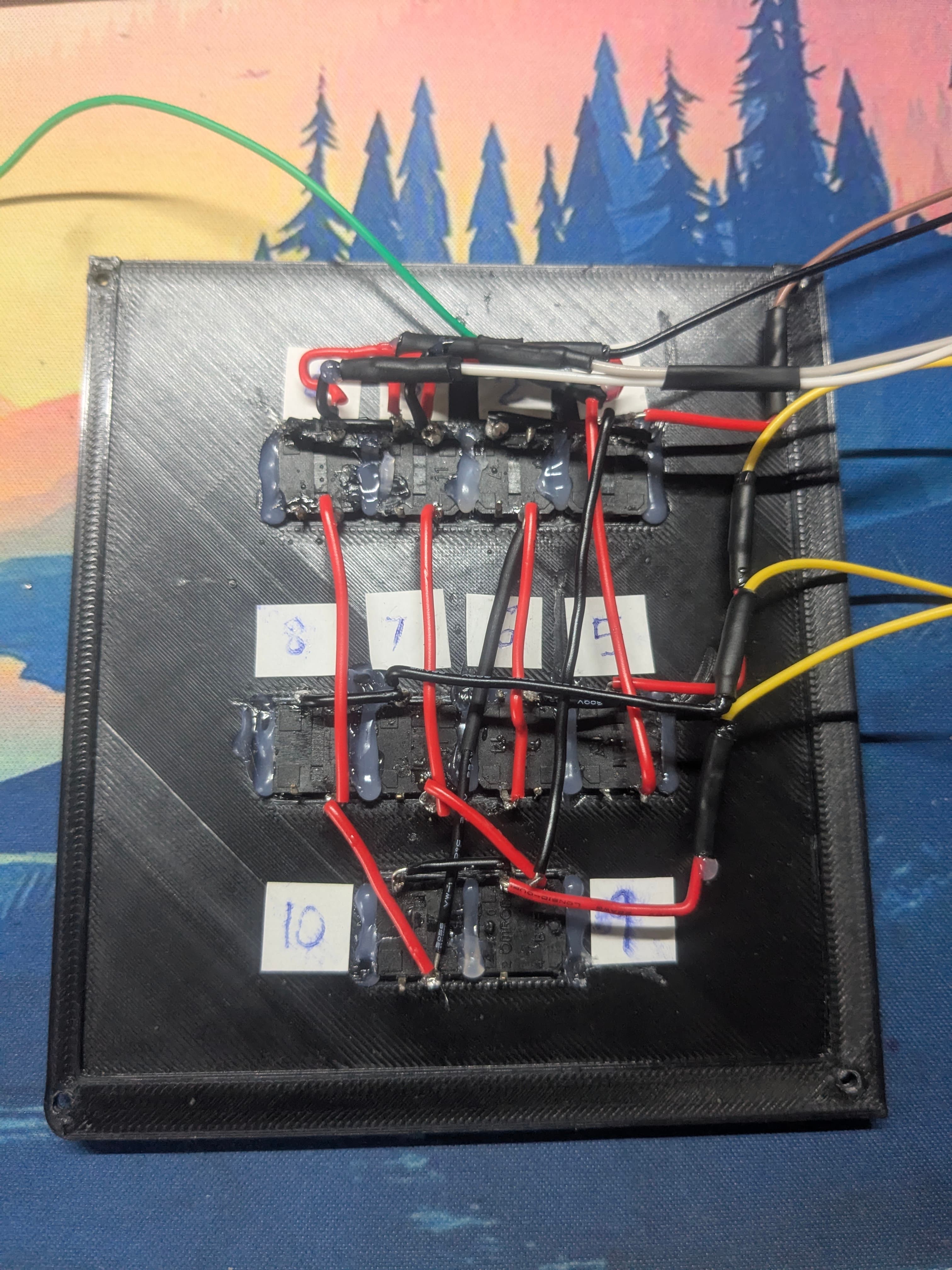 Button panel and wiring on the smart chess board